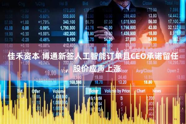 佳禾资本 博通新签人工智能订单且CEO承诺留任，股价应声上涨