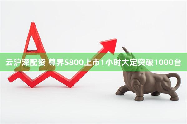 云沪深配资 尊界S800上市1小时大定突破1000台