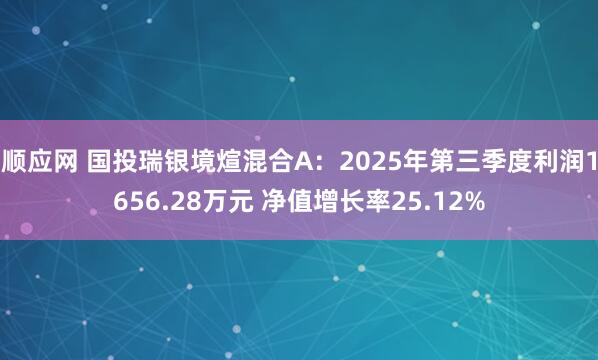 顺应网 国投瑞银境煊混合A:2025年第三季度利润1656.28万元 净值增长率25.12%