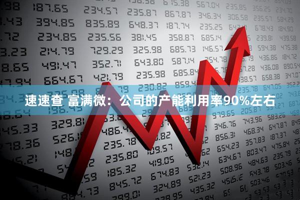 速速查 富满微：公司的产能利用率90%左右
